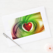 Moderne kunst hart, chic liefdespatroon cadeaus vo rechthoekige sticker (Envelop)