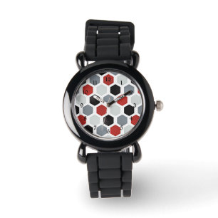 Moderne kunst Hexagon Patroon Horloge