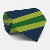 Moderne Kunst Horizontale Strepen Blauw Groen Stropdas (Opgerold)