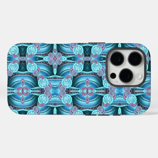 Moderne Kunst In Blauwe iPhone / iPad hoesje (Achterkant (horizontaal))