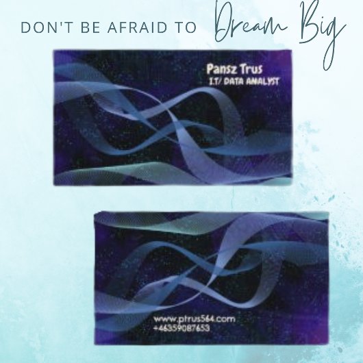 Moderne kunst IT Data Analyst Visitekaartje