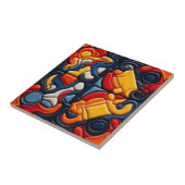 Moderne Kunst Keramische Tegels Tegeltje (Zijkant)