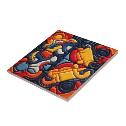 Moderne Kunst Keramische Tegels Tegeltje (Zijkant)