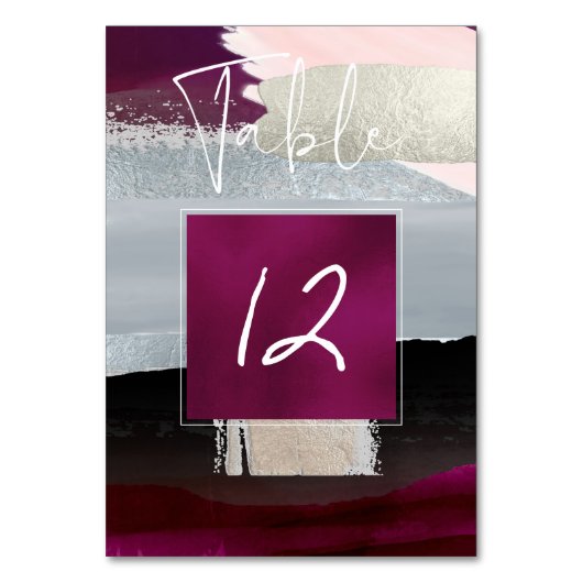 Moderne kunst, kleurenbloknummers. Blush + Bourgog Kaart (Voorkant)