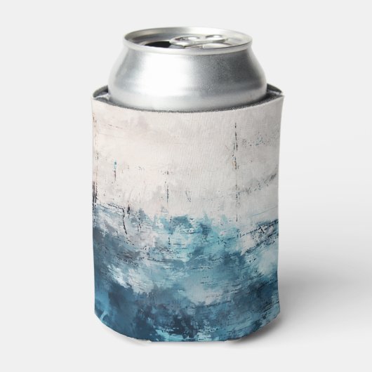 Moderne kunst: kleurrijke Abstracte penseelstreken Blikjeskoeler (Blikje Voorkant)