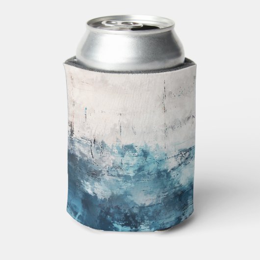 Moderne kunst: kleurrijke Abstracte penseelstreken Blikjeskoeler (Blikje Achterkant)