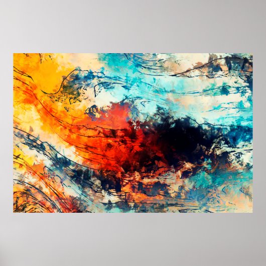 Moderne kunst. Kleurrijke hedendaagse kunst. Kleur Poster (Voorkant)