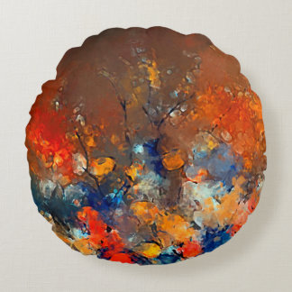 Moderne kunst. Kleurrijke hedendaagse kunst. Kleur Rond Kussen