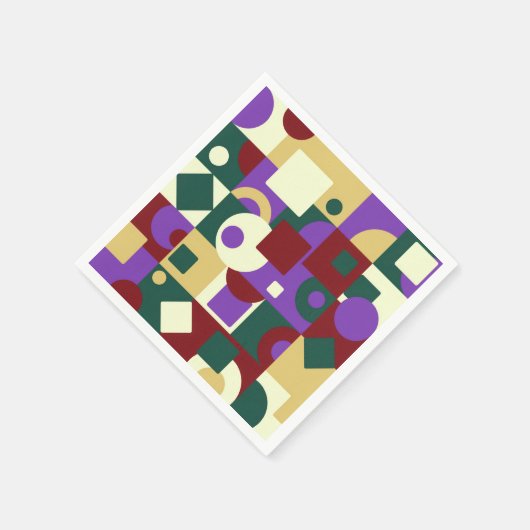 Moderne Kunst Kubisme Vierkantjes Cirkels Appetize Servet (Hoek)