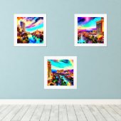 Moderne Kunst Las Vegas Muurkunst Sets (Houten vloer)