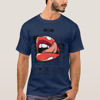 Moderne Kunst Lip Print Lippenstift Markierung mei T-shirt