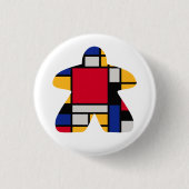 Moderne kunst Meeple Button (Voorkant)