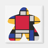 Moderne kunst meeple magneet (Voorkant)
