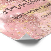 Moderne Kunst Meisje Roze Faux Gouden Glitter Welk Poster (Hoek)