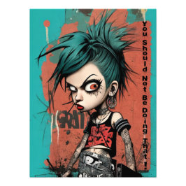 Moderne kunst moet je niet doen die grungy pic foto afdruk