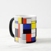 Moderne kunst Mok - Piet Mondriaan's Retro Harmony (Voorkant links)