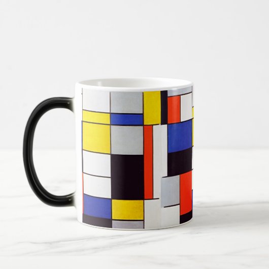 Moderne kunst Mok - Piet Mondriaan's Retro Harmony (Links)