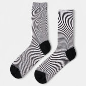 Moderne Kunst Op-Art MCM Zwart Wit Zebra Strepen Sokken (Links)