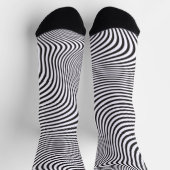 Moderne Kunst Op-Art MCM Zwart Wit Zebra Strepen Sokken (Top)