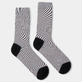 Moderne Kunst Op-Art MCM Zwart Wit Zebra Strepen Sokken (Rechts)