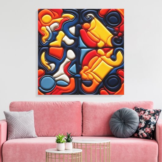Moderne Kunst op Gespannen Canvas Print (Insitu (Woonkamer))