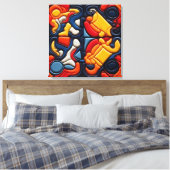 Moderne Kunst op Gespannen Canvas Print (Insitu (Slaapkamer))