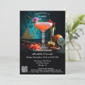 Moderne Kunst Originele Cocktail Kerstvakantie Kaart (Staand voorkant)