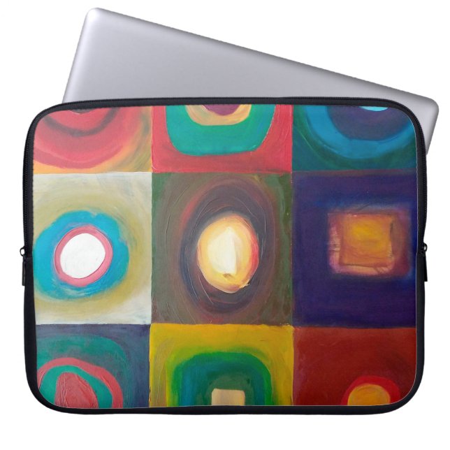 Moderne kunst Paintingart, modern, abstract, vierk Laptop Sleeve (Voorkant)