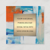 Moderne Kunst | Patroon Goud Metaal Vierkante Visitekaartje (Achterkant)