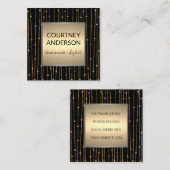 Moderne kunst | Patroon gouden lijn werk Vierkante Visitekaartje (Voorkant / Achterkant)