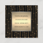 Moderne kunst | Patroon gouden lijn werk Vierkante Visitekaartje (Achterkant)