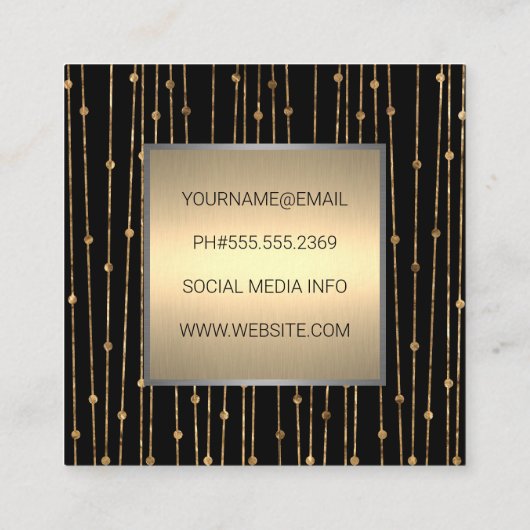 Moderne kunst | Patroon gouden lijn werk Vierkante Visitekaartje (Achterkant)