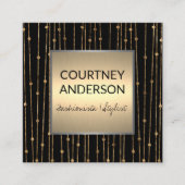 Moderne kunst | Patroon gouden lijn werk Vierkante Visitekaartje (Voorkant)