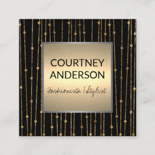 Moderne kunst Patroon gouden lijn werk Vierkante Visitekaartje