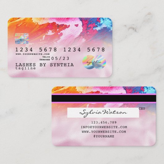 moderne kunst penseelstreek Credit Kaart Visitekaartje (Voorkant / Achterkant)