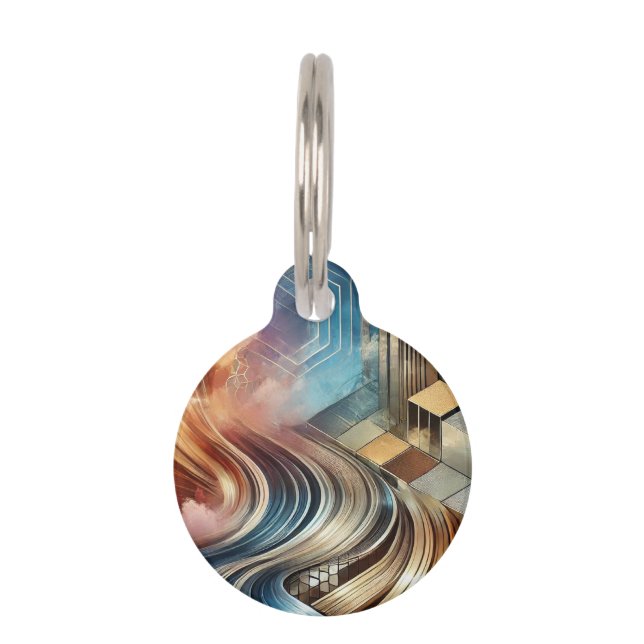 Moderne kunst Pet Tag Huisdierpenning (Voorkant)