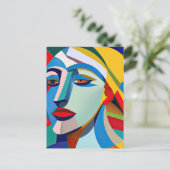 Moderne Kunst Picasso Stijl Vrouw Briefkaart (Staand voorkant)