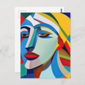Moderne Kunst Picasso Stijl Vrouw Briefkaart (Voorkant / Achterkant)