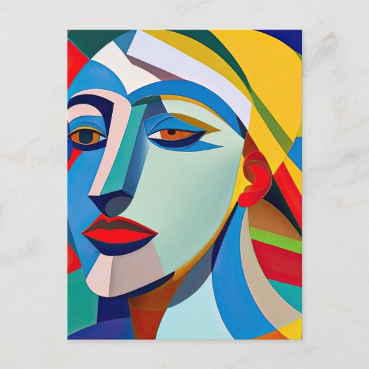 Moderne Kunst Picasso Stijl Vrouw Briefkaart (Voorkant)