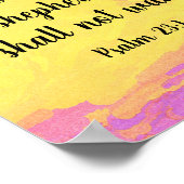 Moderne Kunst Psalm 23:1 Bijbelcitaat Poster (Hoek)