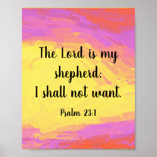 Moderne Kunst Psalm 23:1 Bijbelcitaat Poster