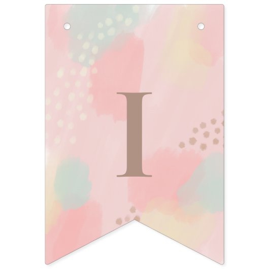 Moderne Kunst Roze Pastel Bruiloft Vlaggetjes (Tweede vlag)