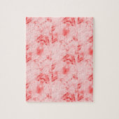 Moderne kunst roze-rode legpuzzel (Verticaal)