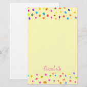 Moderne kunst schattige stippen meisje gepersonali briefpapier (Voorkant / Achterkant)