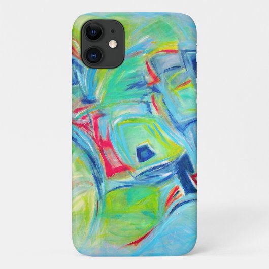 Moderne Kunst Schilderij Expressieve Groene en Bla Case-Mate iPhone Case (Achterkant)