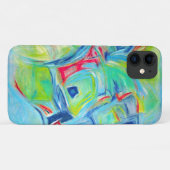 Moderne Kunst Schilderij Expressieve Groene en Bla Case-Mate iPhone Case (Achterkant (horizontaal))
