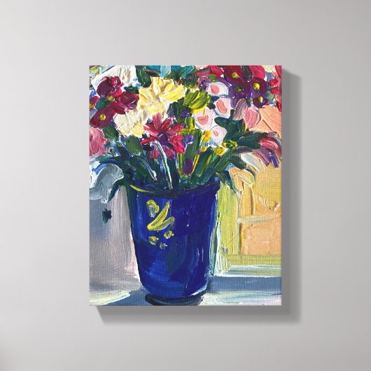 Moderne kunst, schilderkunst, bloemen canvas afdruk (Voorkant)