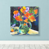 Moderne kunst, schilderkunst, bloemen canvas afdruk (Insitu (Houten vloer))