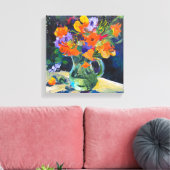 Moderne kunst, schilderkunst, bloemen canvas afdruk (Insitu (Woonkamer))