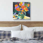 Moderne kunst, schilderkunst, bloemen canvas afdruk (Insitu (Slaapkamer))